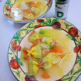 リボンパスタのスープ